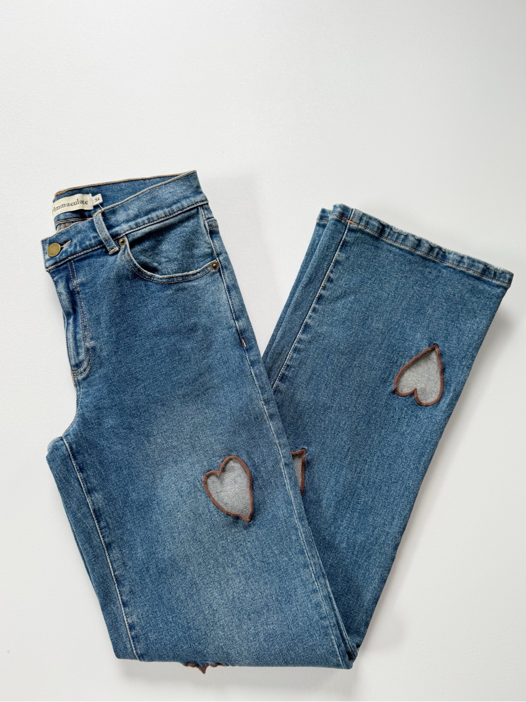 Stoned Immaculate X Free People Love Street Heart Cutout Jeans | Nwt — image 7 of 8